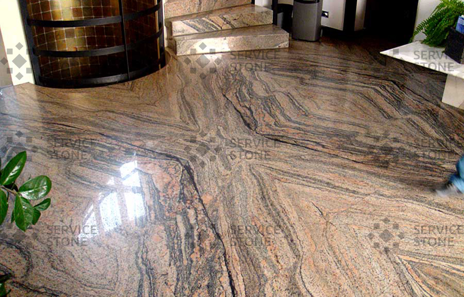 Облицовка пола гранитом в гостиничном комплексе