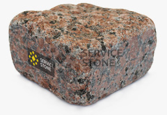 Галтованная брусчатка из Емельяновского гранита 100х100х50