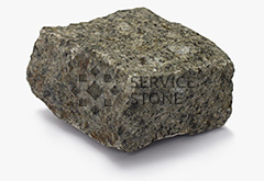 Колотая зеленая гранитная брусчатка Роговская